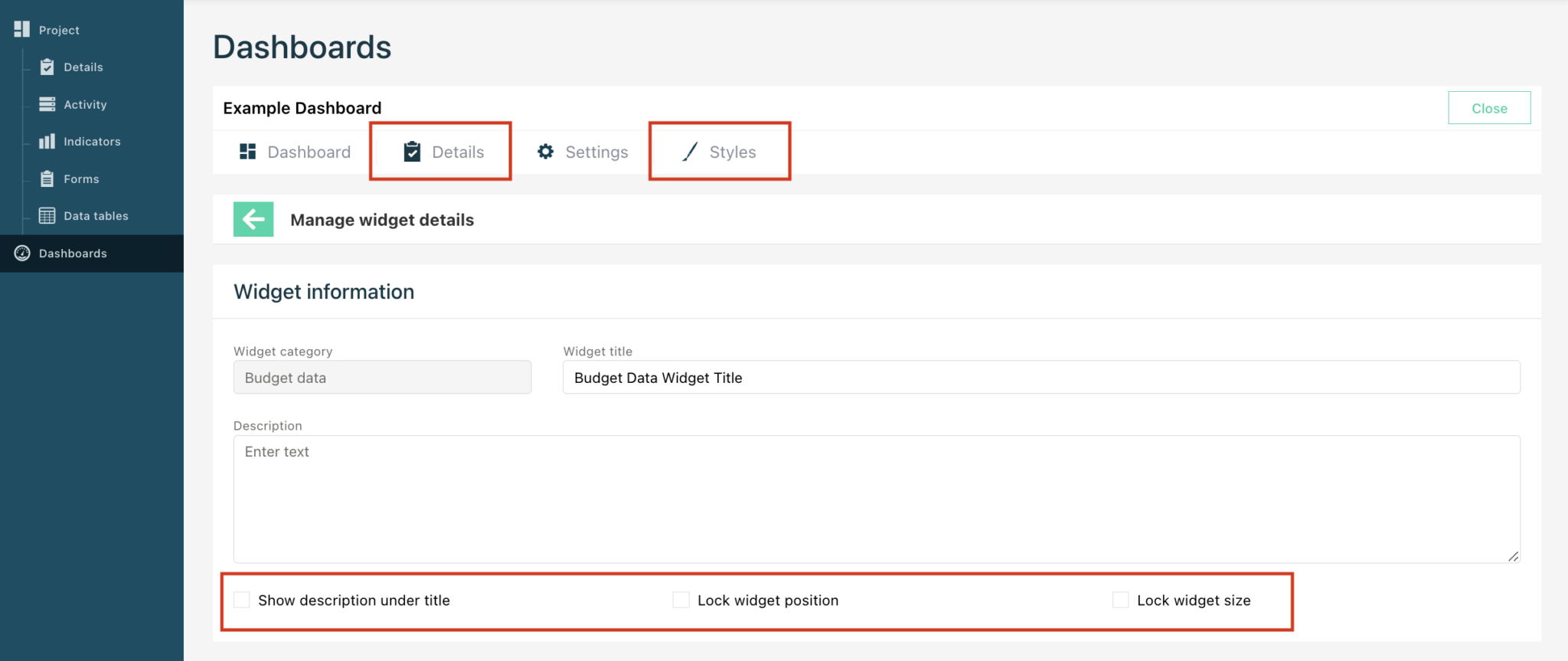 Adding Widgets to Your Dashboard – TolaData