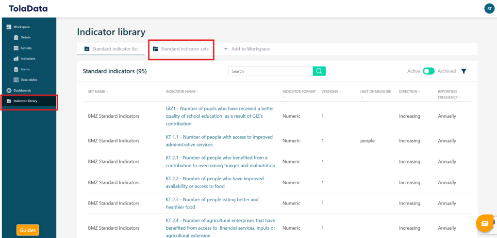 Importing Indicators into the Global Indicator Library in TolaData ...